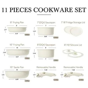 Juego de Ollas y Sartenes CAROTE de 11 Piezas