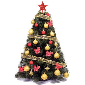 Arbolito de Navidad XL 1mt con kit 30 pzas Rojo/Oro