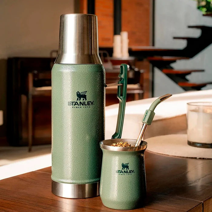 Combo Matero Stanley Termo 1,2lts Mate Bombilla Yerbera Fs Color Verde
