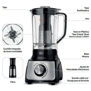Licuadora Admiral AD-LP1100B 1100 Watts